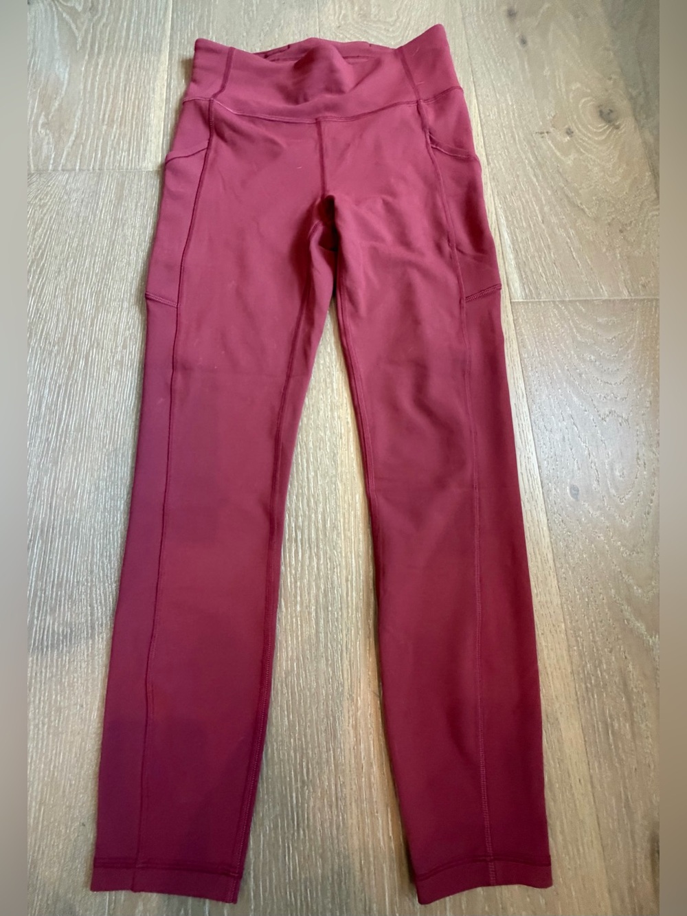 25” High-Waist Lululemon Burgundy Leggings with Side Pockets